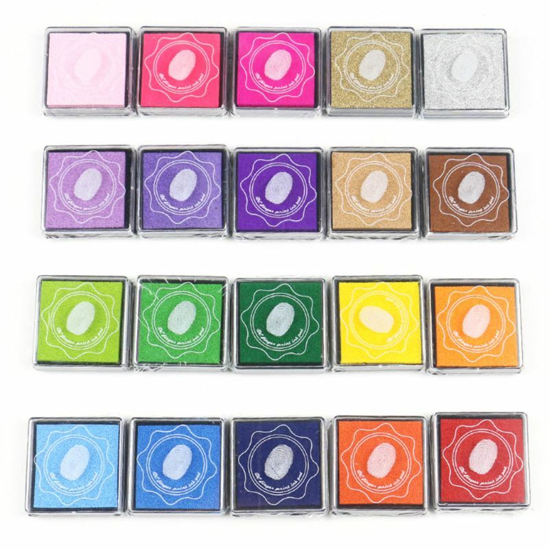 20 kolorów odcisk atramentowy DIY Album do scrapbookingu malowanie palcami Inkpad znaczki pieczęć Dropship