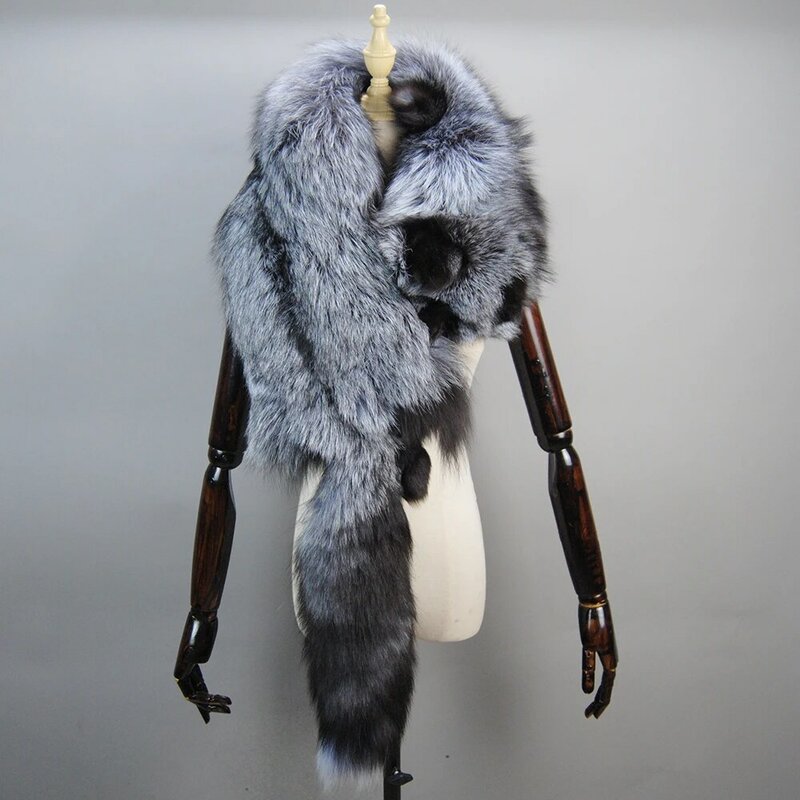 2023 Party Luxus Winter Echt Fuchs Schal High-End-Männer der frauen Fuchs Pelz Schal 100% Natürliche-stück Wärme Echt Fox Pelz Kragen