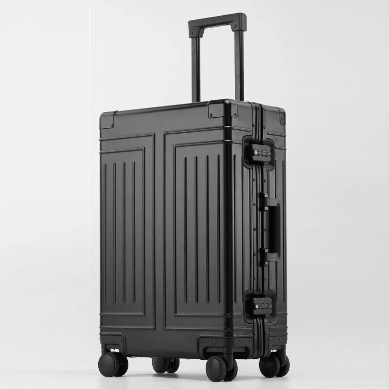 Caja de equipaje de aleación de aluminio y magnesio para hombre y mujer, Maleta de viaje con cifrado de rueda universal, nueva