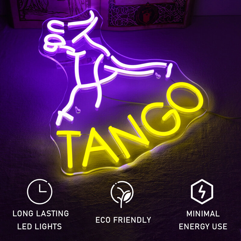 Неоновая музыкальная вывеска для танго, дневные светильники, декор для дискотеки, подвесная настенная лампа для дома, бара, фестиваля, танца, клуба, декор комнаты, логотип