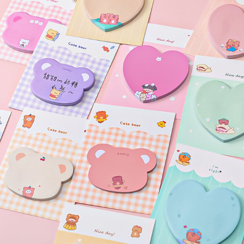 14pcs Memo Pad Sticky Notes Student Index Tabs 30 sheets of 1pcs Cute Journal Paper Scrapbooking Office School Stationery