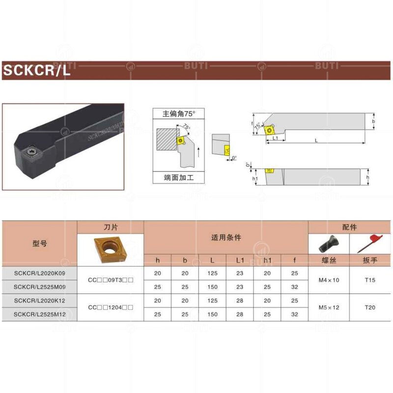 Deskar-herramienta de torneado externo, cortador de soporte blanco para cuchillas de carburo CCMT, SCKCR/SCKCL1616/100% CNC, 2020/2525 Original