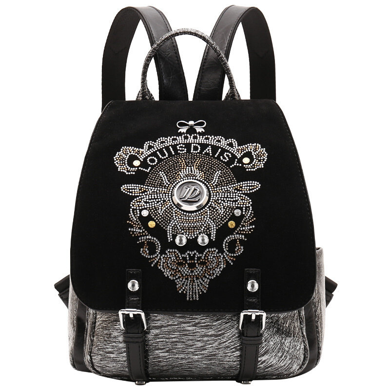 Bag New Large Diamond Backpack Women's Capacity Casual Fashion Handheld Messenger Female Shoulder Handbag Y2k Clutche Retro