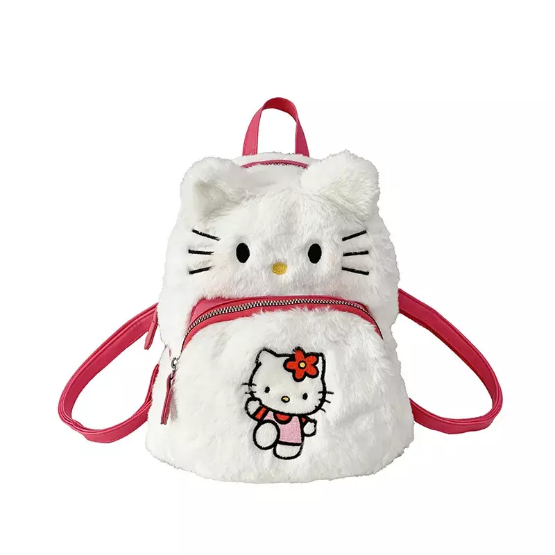 Hello Kitty Fashion uroczy puszysty plecak nadruk kreskówkowy dla dzieci Mini torba do przechowywania nowa dziewczyna słodka jedna plecak na ramię