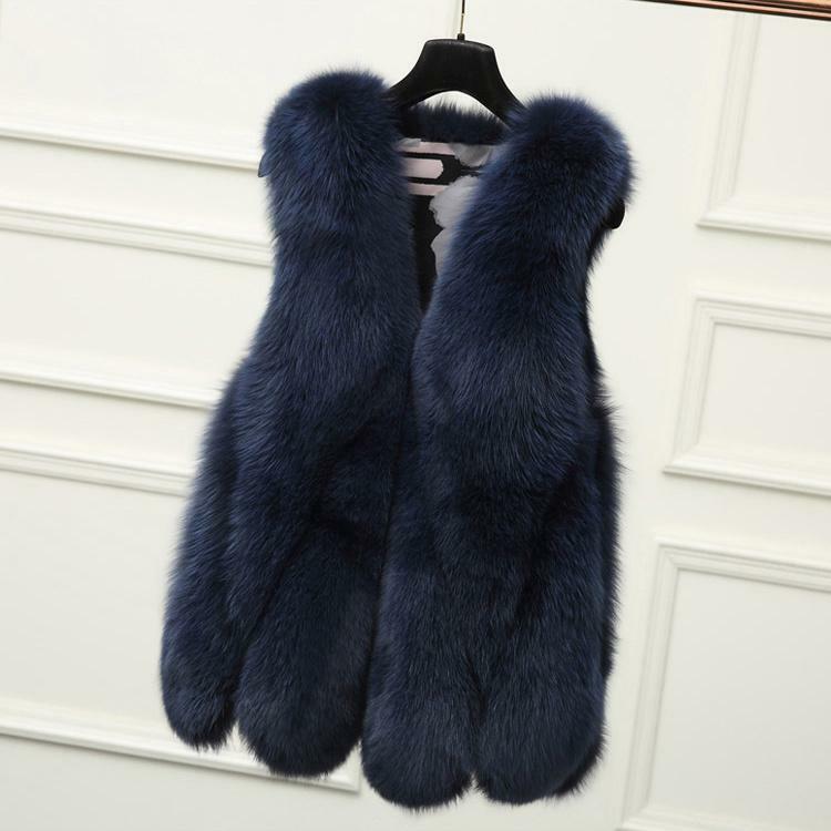 Long Faux Fur Vest Fluffy New Arrival Jacket Plus Size Women Slim Fake Fur Coats High Quality Artificial Fur Gilet Jacket Teddy