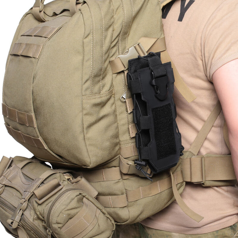 Tactical Radio Pouch Molle Water Bag Walkie Talkie Military Holder Pocket fibbia a sgancio rapido elastc Shock Cord Magazine Pouch