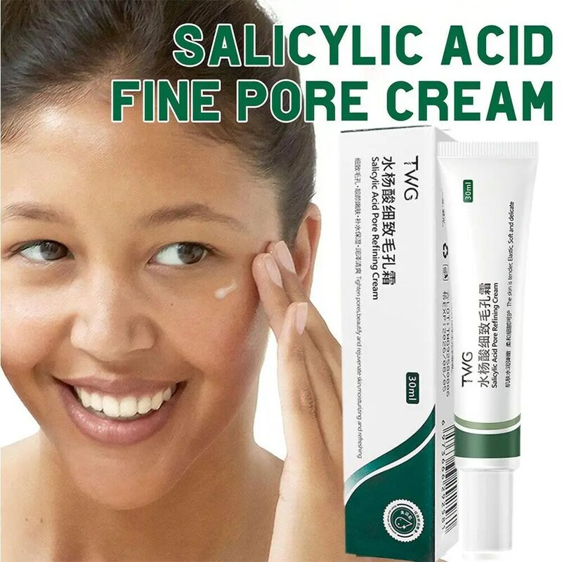 Salicylic Acid Pores Refining Cream Shrink Pore Improve Face Acnes Blackheads Remove Cream Anti-aging Oil Control Skin Care 20ml