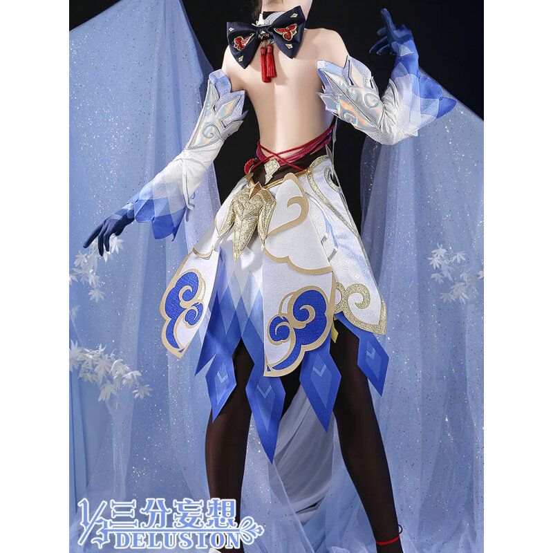 Disfraz de Anime Genshin Impact Ganyu para mujer y niña, traje de juego, uniforme de cinco estrellas, Gan Yu, disfraz de Halloween