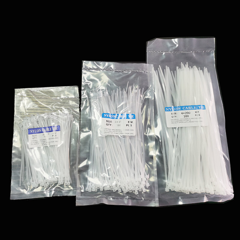 300Pcs Nylon Kabel Zelfsluitende Plastic Wire Zip Ties Set 3*100 3*150 4*200 Industriële Supply Fasteners & Hardware Kabel