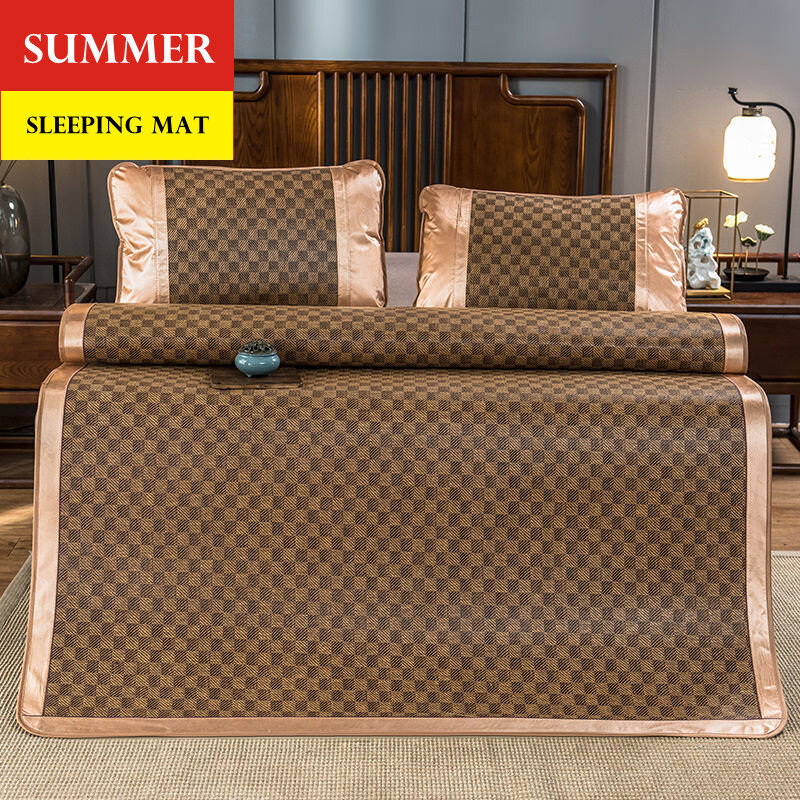 WOSTAR Summer bamboo rattan mat adult children cool sleeping mat sheet 90/150/180cm portable foldable double bed protection pad