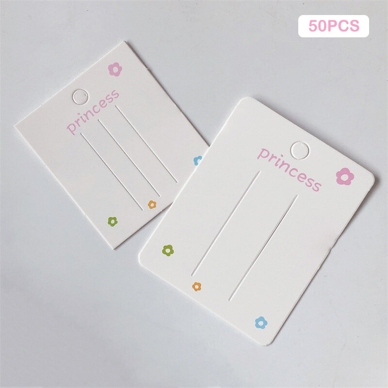 50PCS Blank Hair Clip Paper Cards Hair Accessories Jewelry Display Card Fashion Hair Clip Holder Headwear Packaging Card