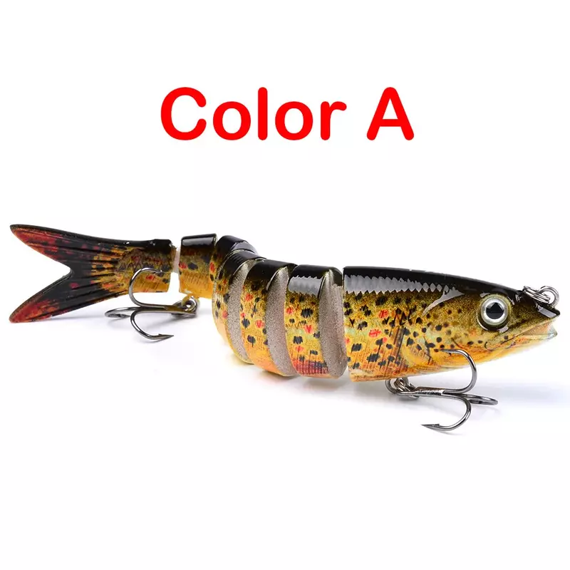 6-Color Multi-section Bait Wobblers Pike Perch13.5cm 19g Lure Plastic Hard Bait Multi Section Fish Mouth Fishing Accessories
