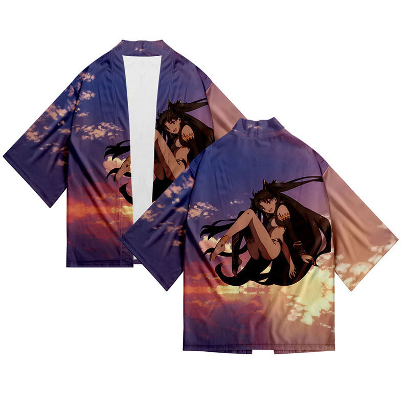 อะนิเมะเกม FGO Absolute Demonic ด้านหน้าบาบิโลเนีย3d Kimono เสื้อผู้ชายผู้หญิงเจ็ดจุดแขนเสื้อเสื้อสเวตเตอร์ถักแบบสบายๆเสื้อผ้า