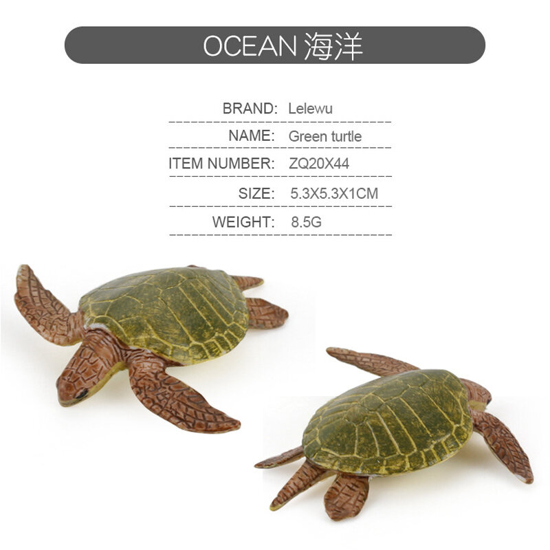 Modelo de simulación de delfín Animal del océano, tortuga marina, pez Diablo, figura de acción en miniatura, estatuilla de Vida Marina, juguete de colección para niños