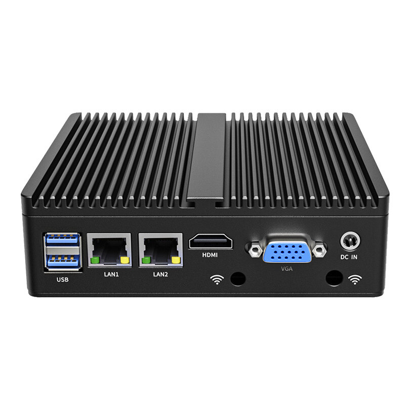 IKuaiOS-G30 sin ventilador, Mini IPC, Control Industrial IoT, colección de datos, Ubuntu Red Hat, Windows 2x1G LAN 2xCOM RS232 1170-12