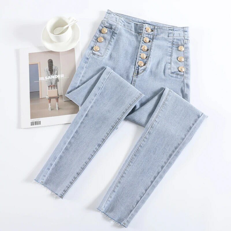 Primavera calças de estiramento das senhoras jeans coreano rua moda feminina inverno leggings cintura alta roupas góticas yk2 womens vestuário