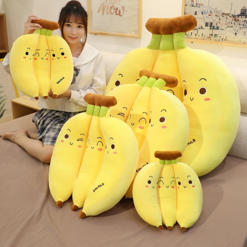 Kreatywna symulacja Banana pluszowa zabawka kreskówka pluszaki banany poszewka na poduszkę miękkie zabawki dla dzieci wystrój domu