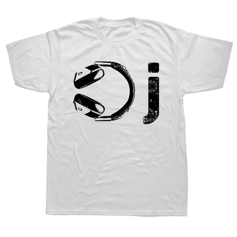 Graficzna bawełniana odzież uliczna Letnia koszulka z krótkim rękawem Zabawny miłośnik muzyki elektronicznej Prezent DJ Vintage Retro Słuchawki T-shirty