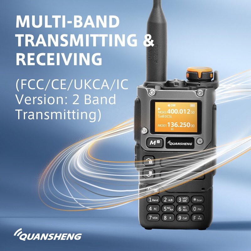 Quansheng-Comunicação de Longo Alcance Transceptor de Rádio Bidirecional, Walkie Talkie, UV-K5 8, Dual Band, 1999 CH, FM, AM, Dispositivos Sem Fio