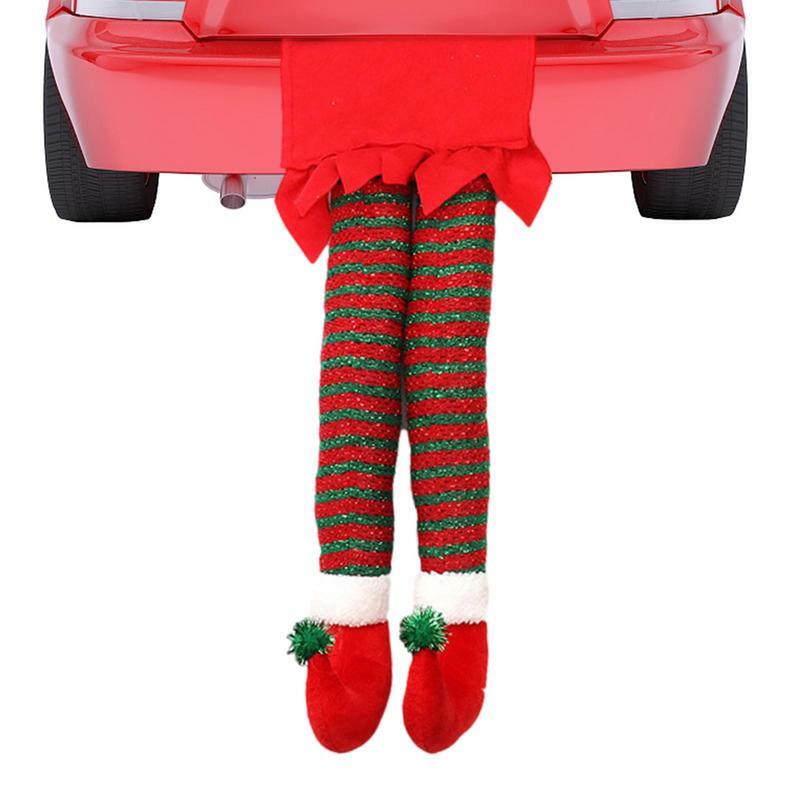 Hiasan Mobil Chirstmas ขาเอลฟ์ของเล่นสำหรับ Auto การตกแต่งบ้านตุ๊กตาขาเครื่องประดับวันหยุดปีใหม่ของขวัญเด็กนาตาล Xmas