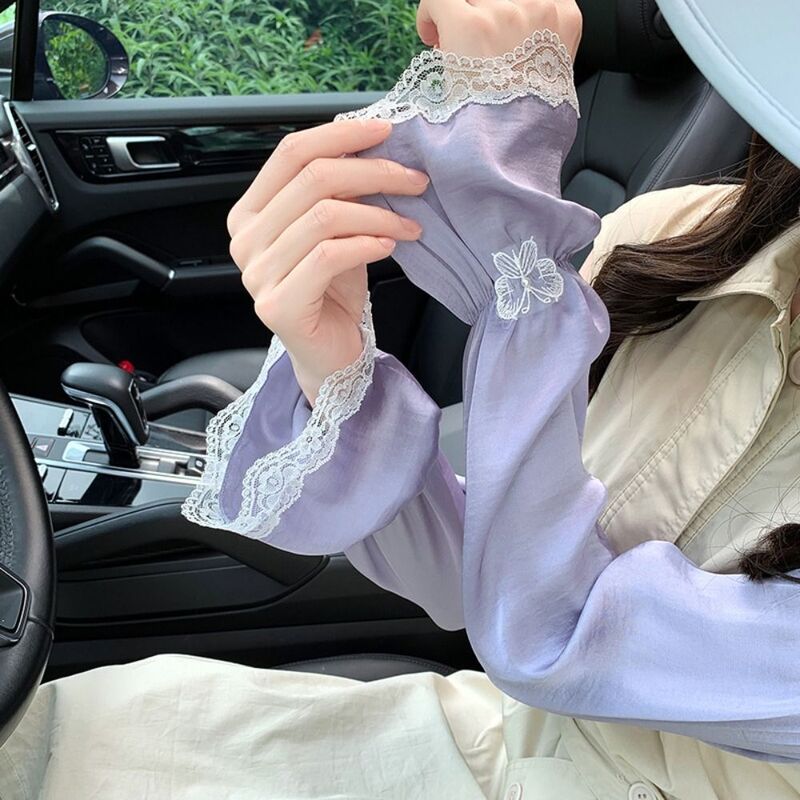 УФ изоляция ледяные шелковые рукава симпатичный кружевной солнцезащитный чехол с защитой от УФ-лучей Солнцезащитная перчатка с длинными рукавами солнцезащитный рукав для женщин