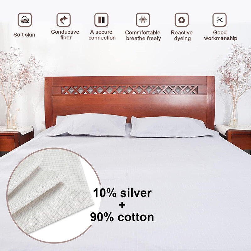 Harness the Energy of the Earth during Sleep with our Grounding Sheet Silver Fiber Conductive Material (27x52in)