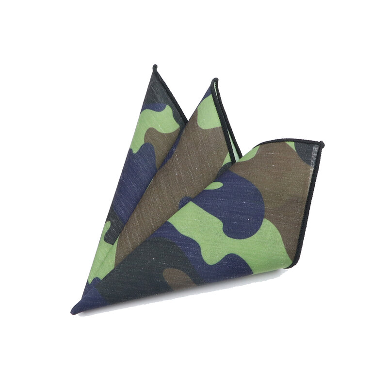 Camouflage Pocket Square Jacquard Woven Mens Costum Handkerchief Polyester Hanky Party Accessories Fashion Suit Gifts 23*23cm