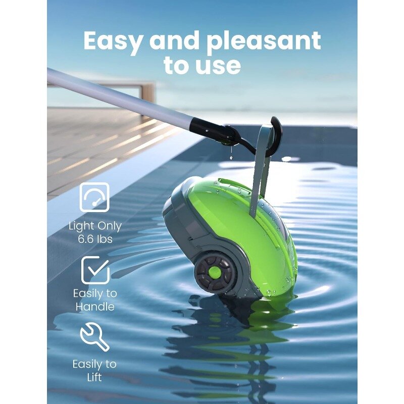 WYBOT bezprzewodowy urządzenie do czyszczenia basenu zrobotyzowany, automatyczny odkurzacz basenowy, silne ssanie, podwójny silnik (zielony)