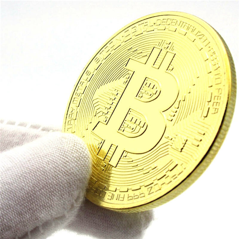 El medallón conmemorativo de moneda virtual de Bitcoin conmemora varias monedas externas de metal