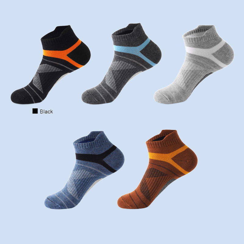 5 Pairs Sport Ankle Socks Men Summer Outdoor Casual Cotton Socks Short Breathable Black Fitness Socks Run Sport Socks