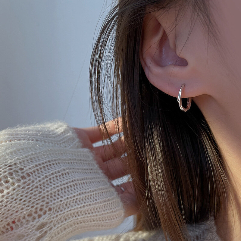 ANENJERY – boucles d'oreilles géométriques torsadées pour femmes et hommes, boucles d'oreilles simples à la mode, Huggies aretes pendientes, vente en gros