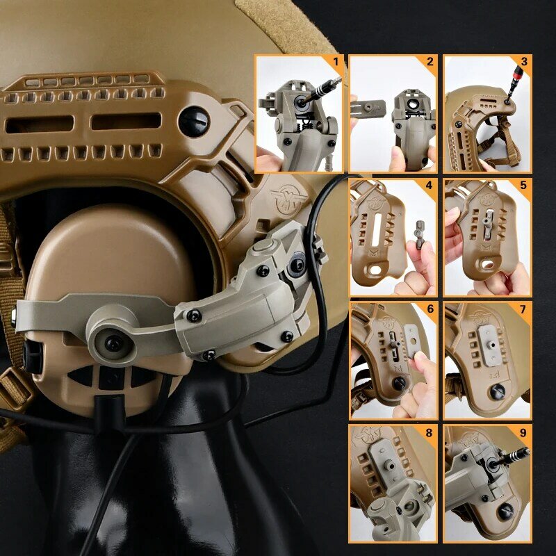 WADmersible COMTAC II-Bandeau de sauna amovible, oreillettes en silicone, casque militaire DulC2, accessoires Airsoft, pour la chasse et le sport