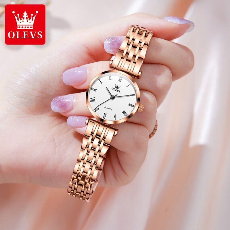 OLEVS Brand 2024 New Fashion Women Simple Quartz Watch Luxury cinturino in acciaio inossidabile orologi da donna impermeabili Relogio Feminino