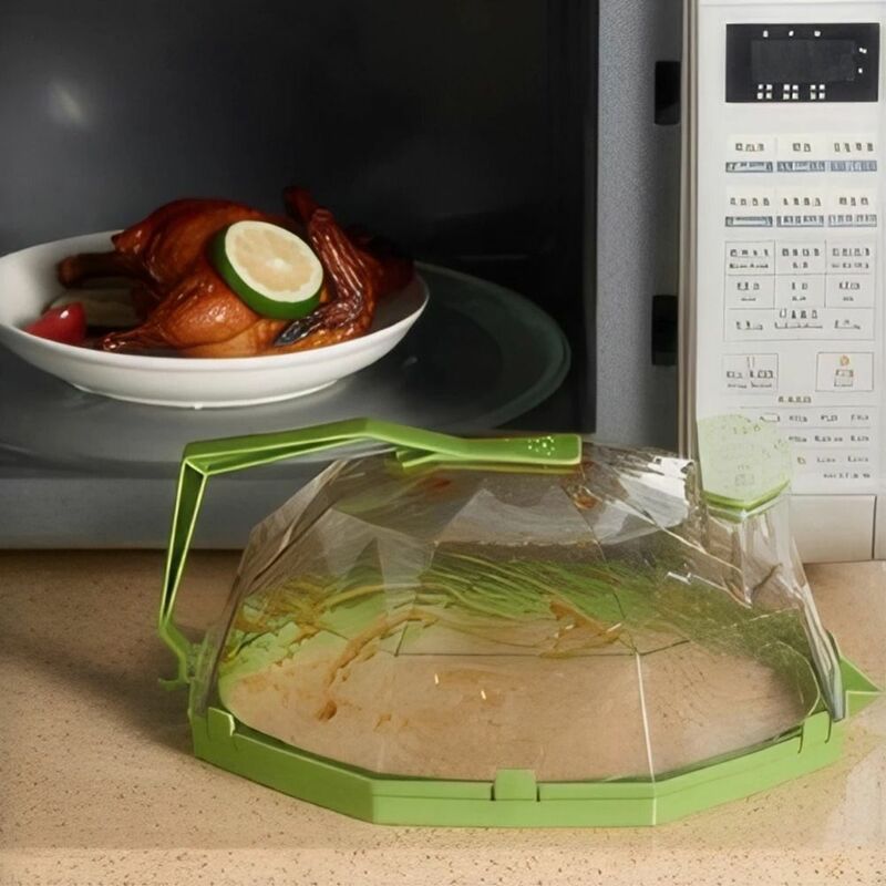 Kotak penyimpanan air penutup Microwave dapur, penjaga percikan makanan tetap bersih Oven Microwave pegangan mudah bebas BPA