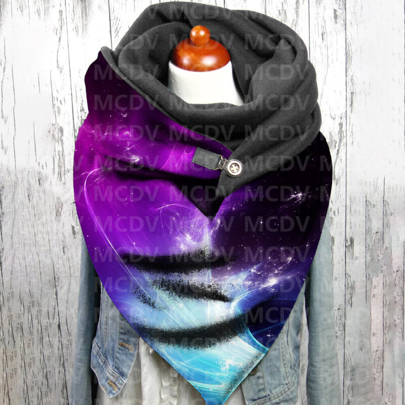 女性用3Dギャラープリントカジュアルスカーフ、暖かく快適なショール、01