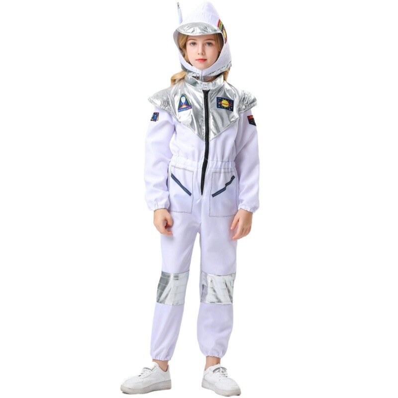ชุดหนึ่งชิ้นคอสตูมสำหรับเด็กและผู้หญิงชุดคอสตูมสำหรับเล่นบทบาทนักบินอวกาศสำหรับวันฮาโลวีน