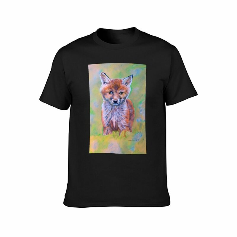 Fox cub T-shirt hippie clothes customizeds sweat men workout shirt