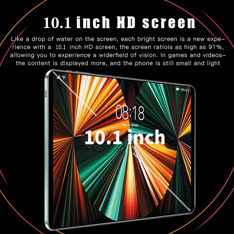 10.1-inch Android 12 2024 New Android Tablet RAM 8GB ROM 512GB 8000MAH Battery can be used for office games