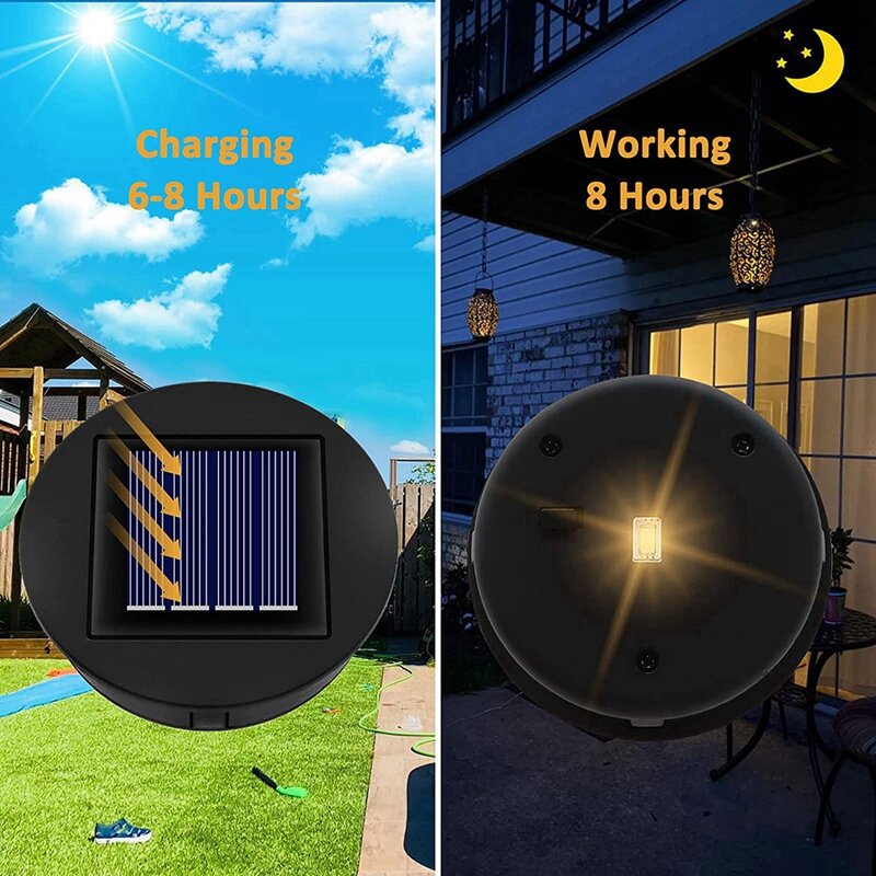LED Solar Lights Substituição, Painel Superior Powered Lantern, Lid Lights para Outdoor Pathway Yard, fácil de usar, 4pcs