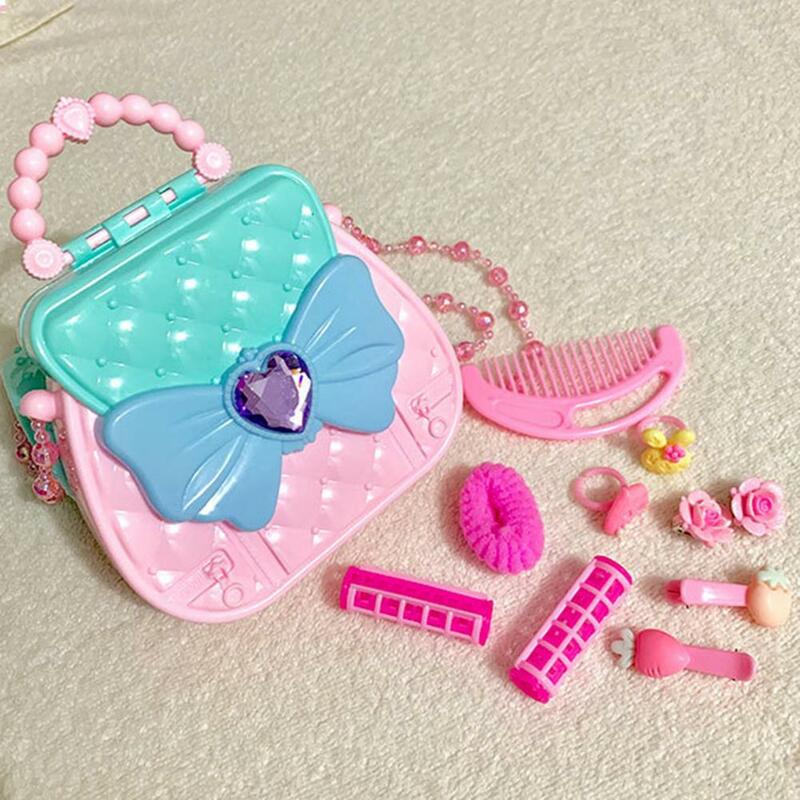 Bolsa de mensajero de juguete Premium con peine, Kit de Casa de juegos de maquillaje de Color vivo, bolsa de juguete encantadora para niños