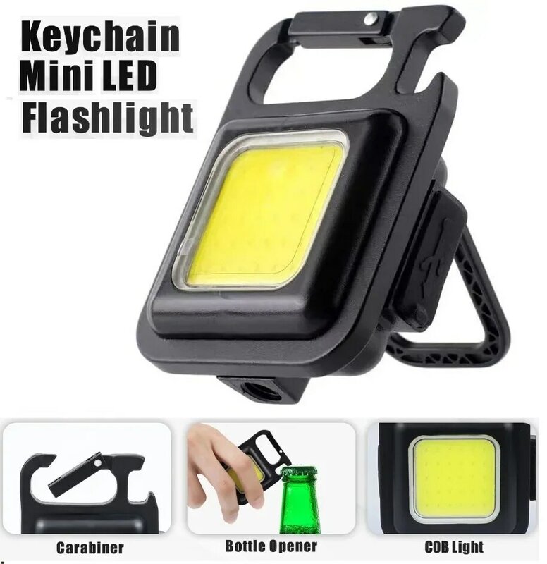 1-5pcs Outdoor Camping Hiking Mini Flashlight Keychain Cob Led Light Rechargeable Cob Light Waterproof Portable Led Work Lights
