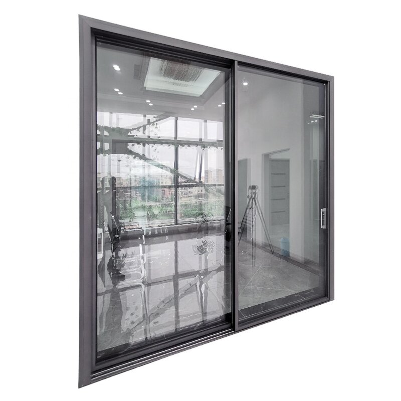Двойная алюминиевая раздвижная стеклянная дверь