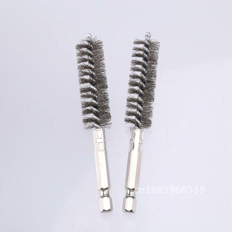 6pcs Wire Brushes for Cleaning Stainless Steel Pipe with Power Drill, Impact Drill, and Stamping Machine