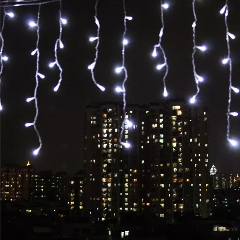 2023 weihnachten Girlande LED Vorhang Eiszapfen Lichterketten Droop 0,4-0,6 m AC 220V Garten Straße Im Freien Dekorative urlaub Licht