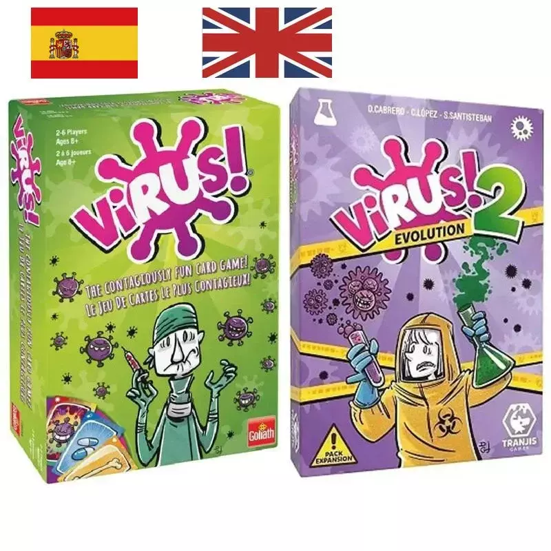 家族、ウイルスボードゲーム、スペイン語、英語、フランス語版、パーティーのための戦術的な楽しいカードゲーム