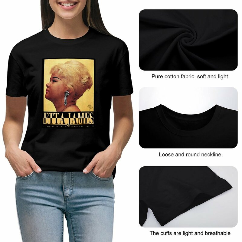 Летняя женская футболка-платье Etta James Tribute kawaii