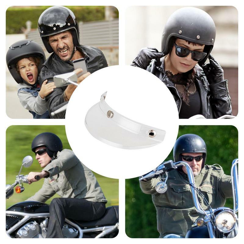 Capacetes de sol para motocicletas, capacetes estilo vintage, design de três clipes, fácil instalação, acessórios para motocross metade