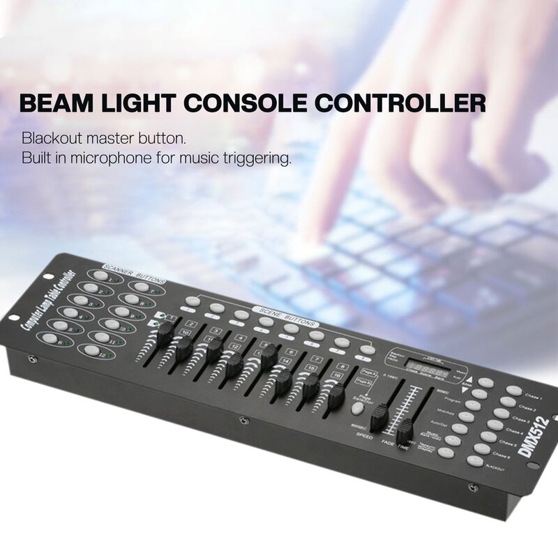 Nowy 512 kontroler DMX 192 kanały konsola światła sceniczne Party oświetlenie DJ kontroler sprzęt reflektory DJ Operaters