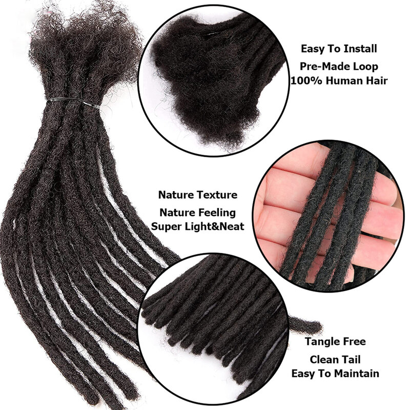 Extensiones de cabello humano Afro para mujer, pelo trenzado hecho a mano, de ganchillo Afro, 20, 30, 60 hebras, 6-24 pulgadas