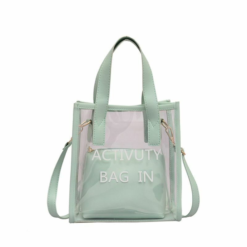 여성용 내부 핸드백, 투명 숄더백 캔디 백 크리에이티브 여름 해변 장식